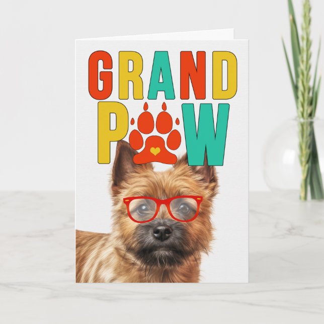 GranPAW Norwich Hund Funny GrandföräldrDay Helgkort (Framsida)