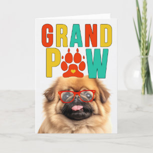 GranPAW Pekingese Hund Funny Grandföräldrar Day Helgkort