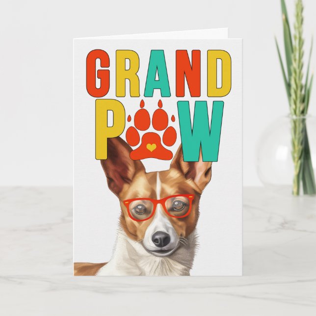 GranPAW Podengo Hund Funny Grandparent Day Helgkort (Framsida)