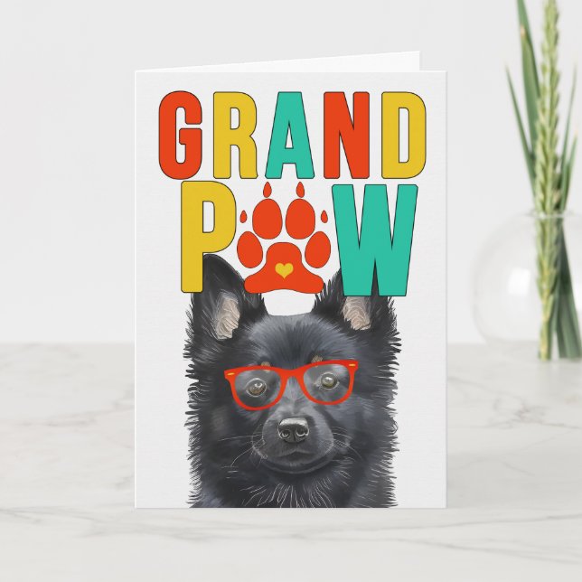 GranPAW Schipperke Hund Funny GrandföräldrDay Helgkort (Framsida)