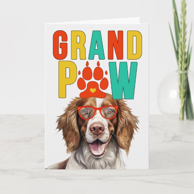 GranPAW Springer Spain Funny Grandföräldradagen Helgkort (Framsida)