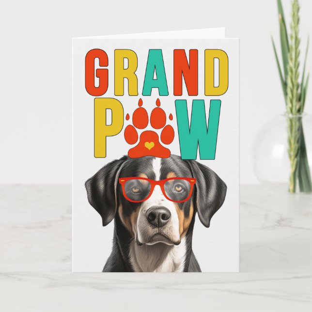 GranPAW Swiss Mountain Hund Funny Grandföräldrar D Helgkort (Framsida)