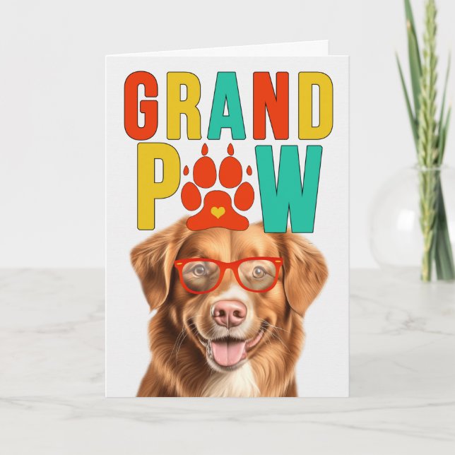 GranPAW Tolling Retriever Funny Grandparent Day Helgkort (Framsida)