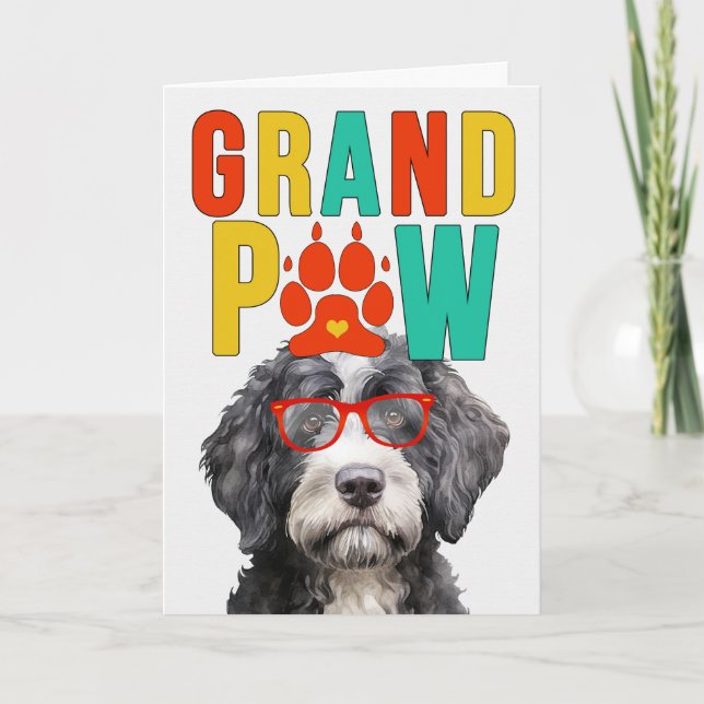 GranPAW Vatten Hund Funny Grandparent Day Helgkort (Framsida)