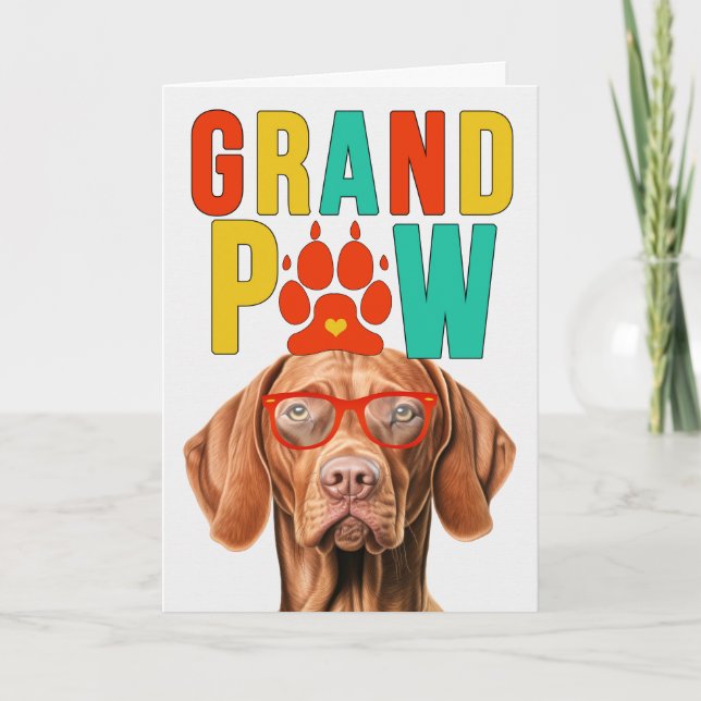 GranPAW Vizsla Hund Funny Grandparent Day Helgkort (Framsida)