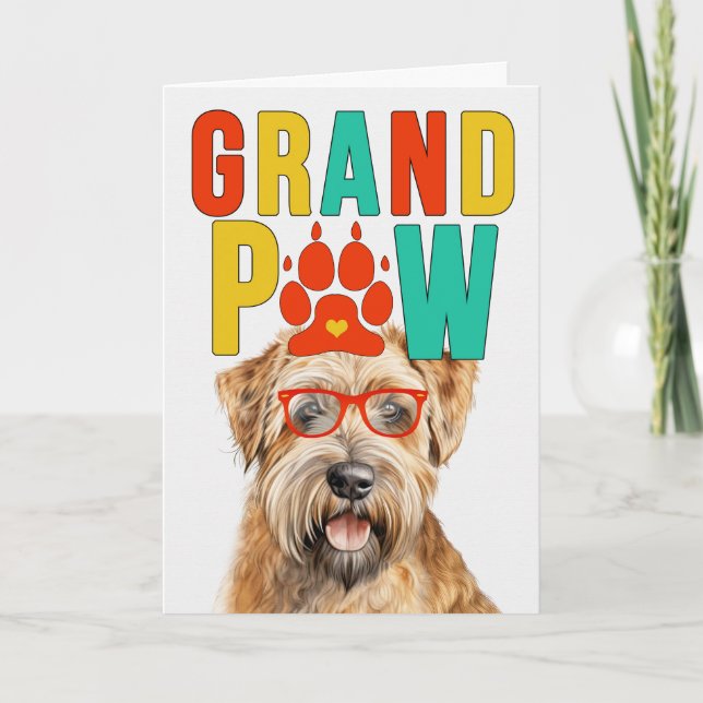 GranPAW Wheaten Terrier Hund Funny Grandparent Day Helgkort (Framsida)
