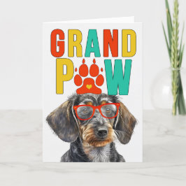 GranPAW Wirehair Dachshund HUND Grandföräldrar Day Helgkort