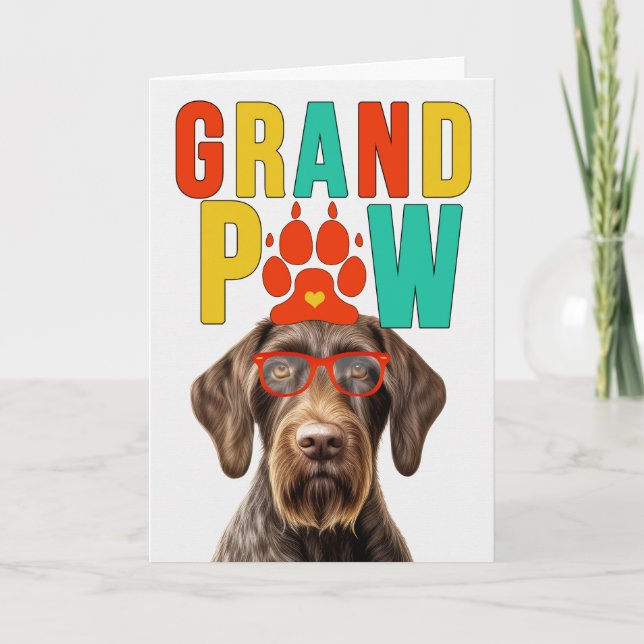 GranPAW Wirehair Pointer Funny Grandparent Day Helgkort (Framsida)
