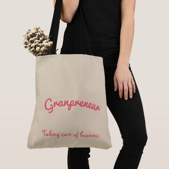 Granpreneur blomma mandala design tygkasse (Närbild)