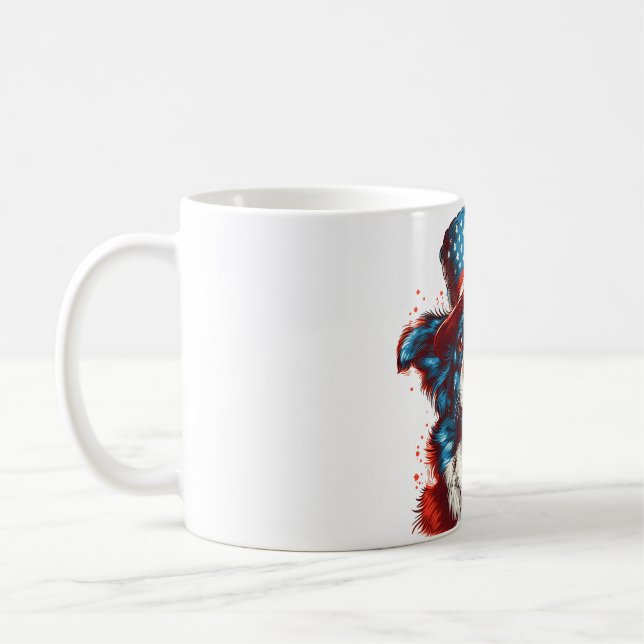 Gräns är med en amerikansk flagga kaffemugg (Vänster)