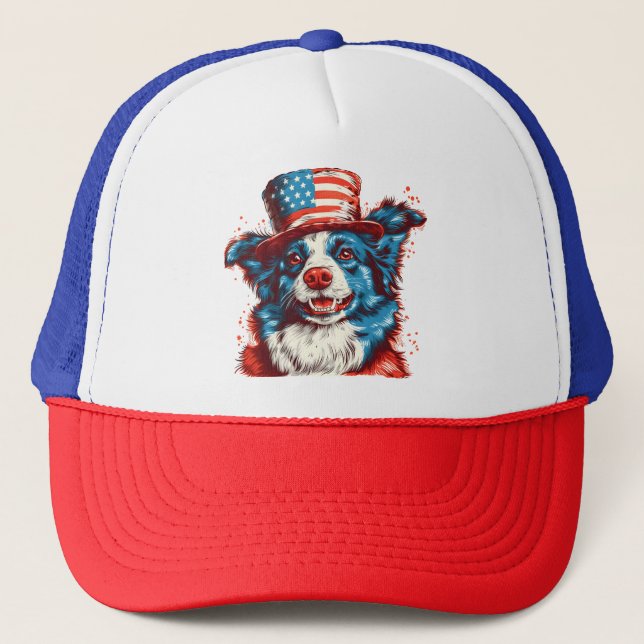 Gräns är med en amerikansk flagga keps (Framsida)