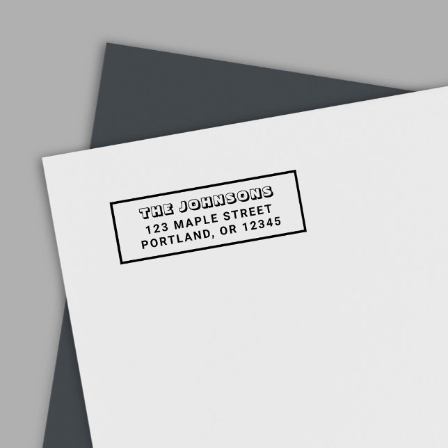 Gräns Blocky and Bold Family Namn Returadress Självfärgande Stämpel (Skapare uppladdad)