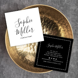 Gräns Calligraphy Social Media Editable Färg Fyrkantigt Visitkort