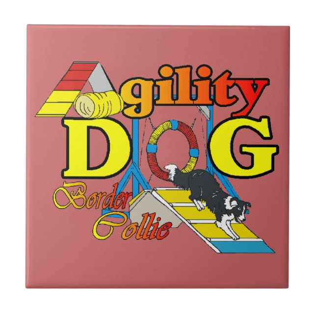 Gräns Collie Agiality Kakelplatta (Framsidan)
