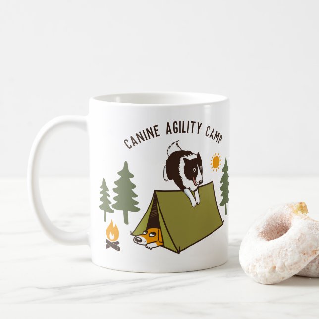 Gräns Collie Agility Hund Anpassningsbar Hund Teck Kaffemugg (Med munk)
