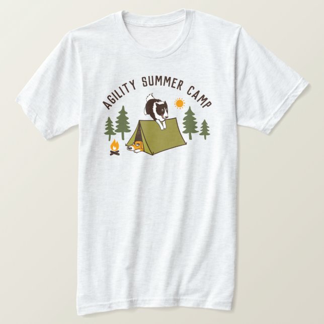 Gräns Collie Agility Hund Summer Camp Anpassningsb T Shirt (Design framsida)