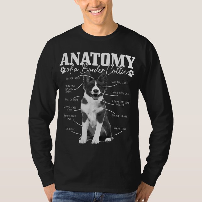 Gräns Collie Anatomy Funny Cute Hund Collie T Shirt (Framsida)