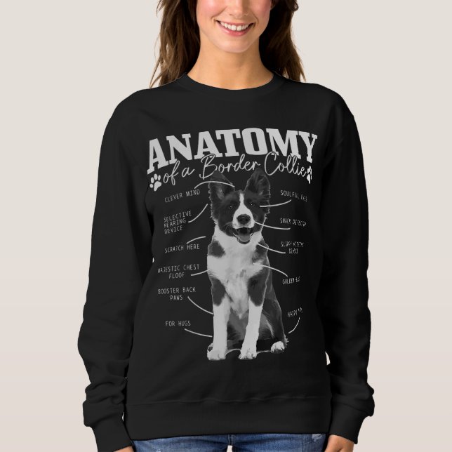 Gräns Collie Anatomy Funny Cute Hund Collie T Shirt (Framsida)