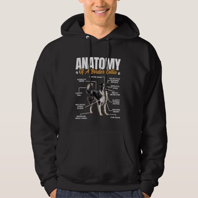 Gräns Collie ANATOMY OF A GRÄNS COLLIE FUNny Own Hoodie (Framsida)