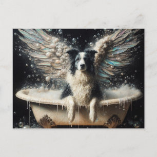 Gräns Collie Angel i Bubblebadet Vykort