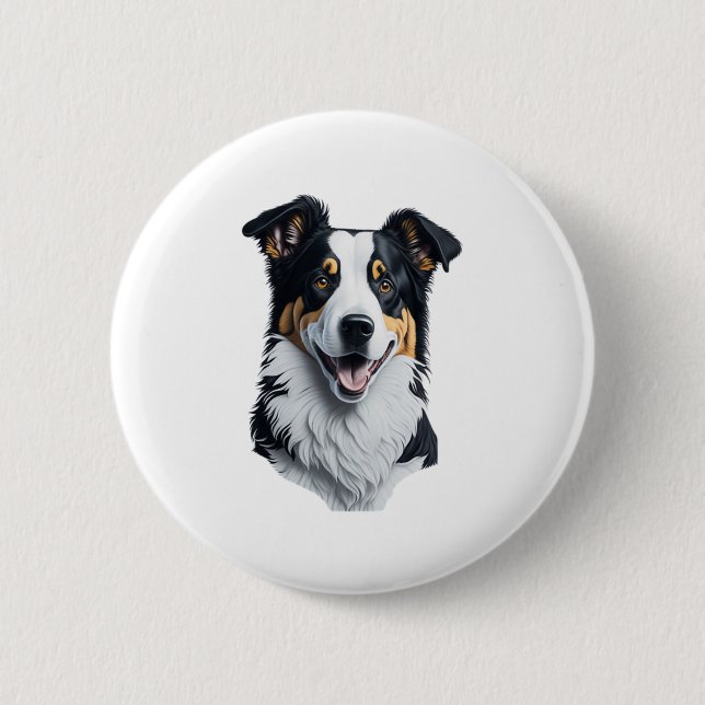 Gräns Collie ansikte Knapp (Framsida)