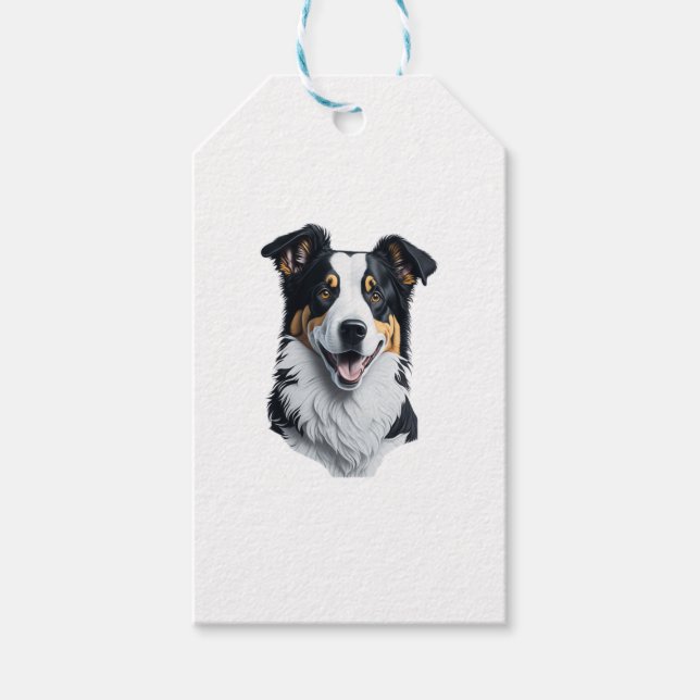 Gräns Collie ansikte Presentetikett (Framsidan)