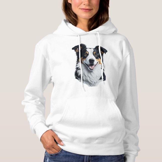 Gräns Collie ansikte T Shirt (Framsida)