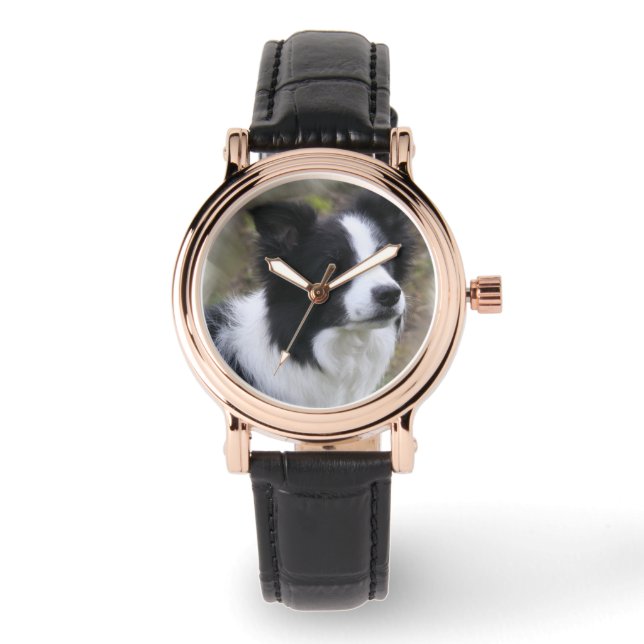 Gräns Collie Art Armbandsur (Framsida)