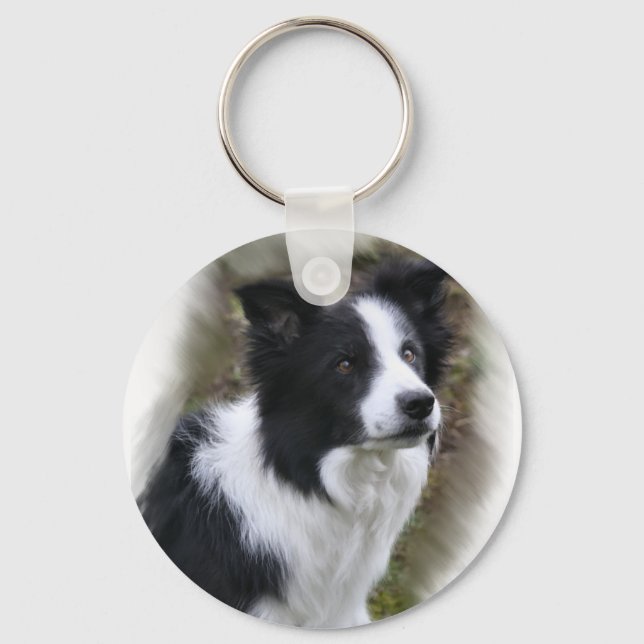 Gräns Collie Art Gifts Nyckelring (Framsida)