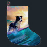 Gräns Collie Beach Surfing Painting Liten Julstrumpa<br><div class="desc">Lägg dig i den lekande världen i hund äventyr med den här fängslande målningen. En andlig hund tar sig till vågar och kör skickligt surfan på en strand som kysstes av sol. Den sjudande konsten fångar på ett vackert sätt kärnan i den upphetsning som finns vid sidan av när hund...</div>