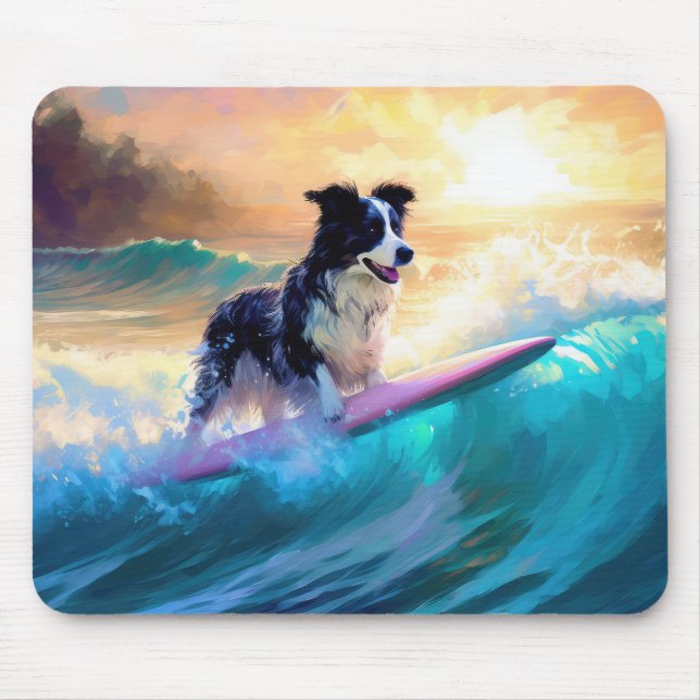 Gräns Collie Beach Surfing Painting Musmatta (Framsidan)