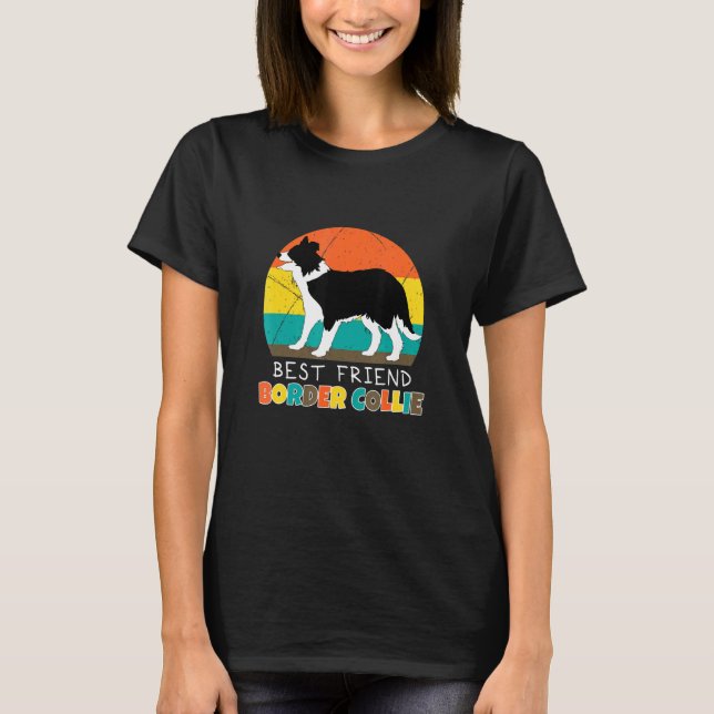 Gräns Collie Best Friend Hundägare T Shirt (Framsida)