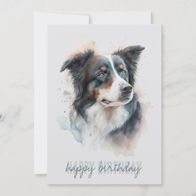 Gräns Collie Birthday Card Tack Kort (Framsida)