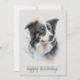 Gräns Collie Birthday Card Tack Kort
