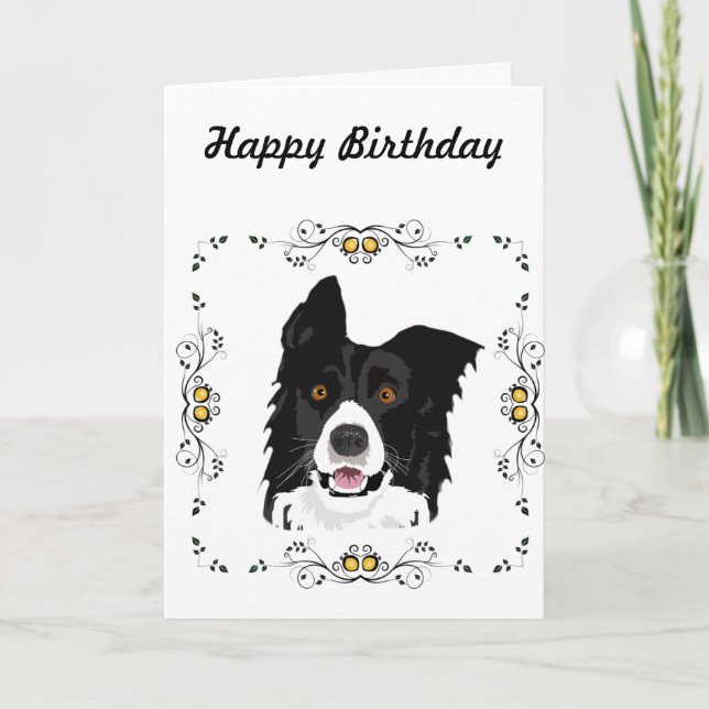 Gräns Collie Birthday Kort (Framsida)