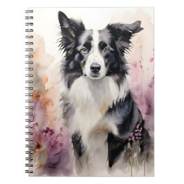 Gräns Collie Bläck Porträtt Anteckningsbok