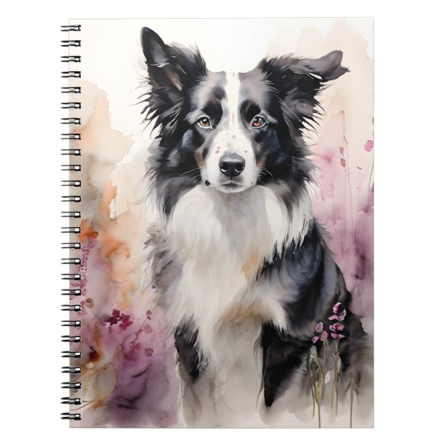 Gräns Collie Bläck Porträtt Anteckningsbok (Framsidan)