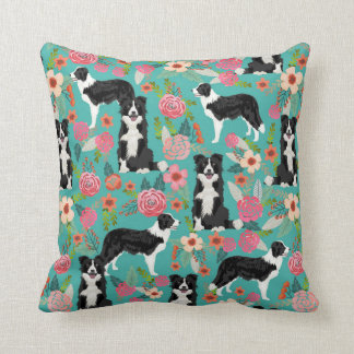 Gräns Collie Blommigt Hund Pillow Kudde