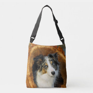 Gräns Collie Blue Merle Hund Cute Porträtt Photo - Axelväska