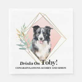 Gräns Collie Bröllop Napkins with Hundar Photo Pappersservett