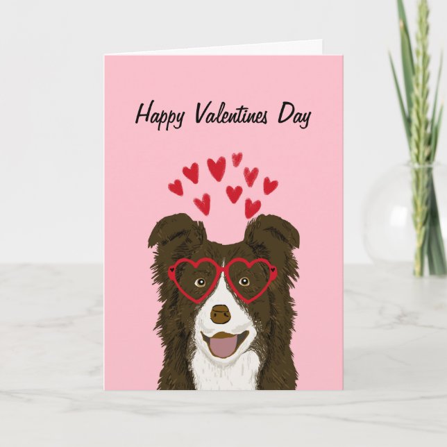 Gräns Collie - Brown - Valentines day-kort Helgkort (Framsida)