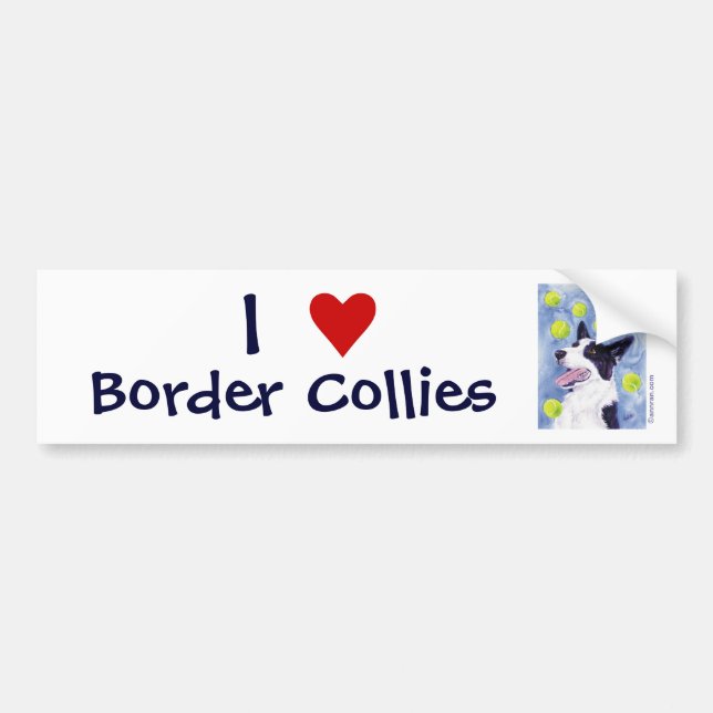 Gräns Collie Bumper Sticker Bildekal (Framsidan)