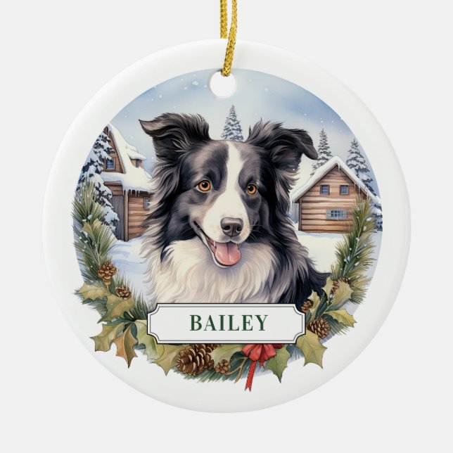 Gräns Collie Ceramic Circle Ornament (Framsidan)