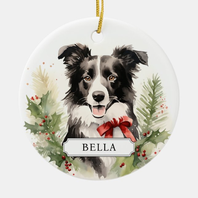 Gräns Collie Ceramic Circle Ornament (Framsidan)