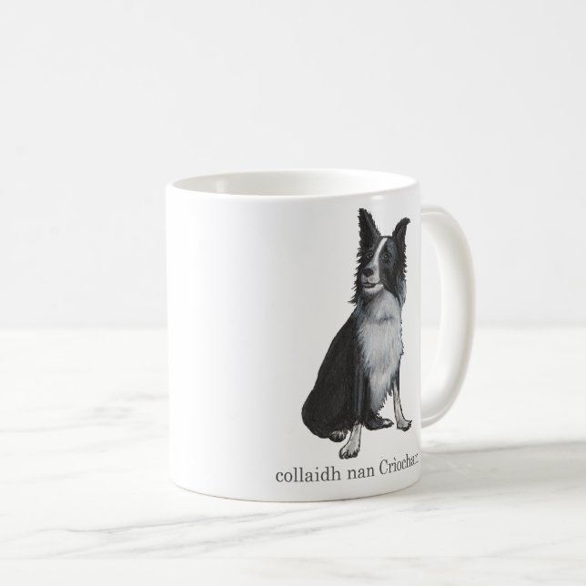 gräns collie - collaidh nan Crìochan Kaffemugg (Framsida höger)
