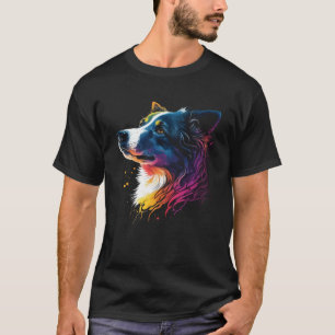 Gräns Collie Colorful Pop Stänk Tie Dye 1 T Shirt