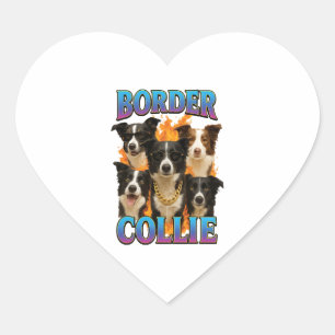 Gräns Collie Copy Hjärtformat Klistermärke
