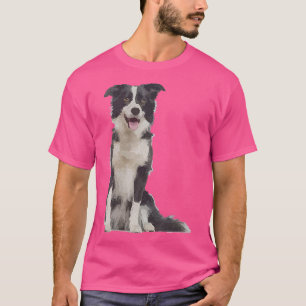Gräns Collie Cute White Hund T Shirt