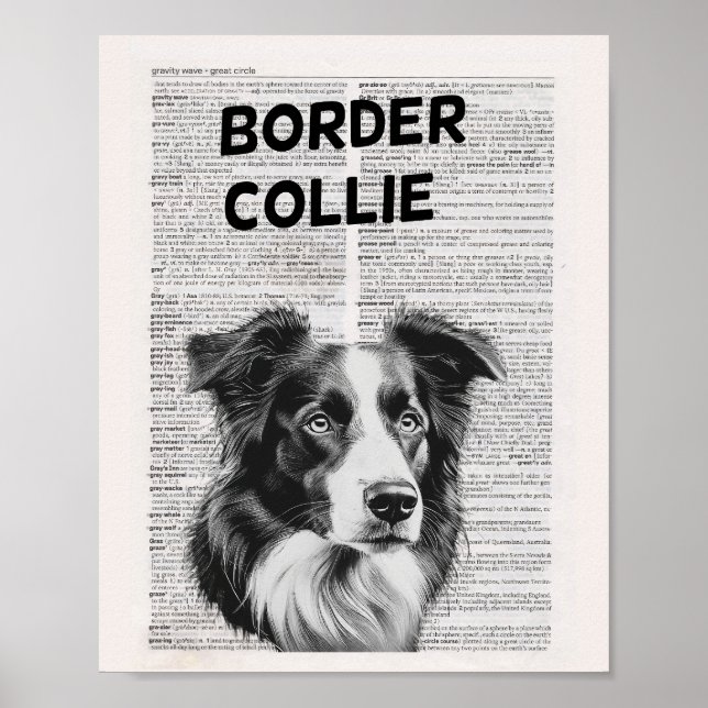 Gräns Collie Dictionary Page-teckning Poster (Framsidan)