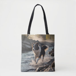 Gräns Collie Elegant Shoulder Tote Bag Tygkasse